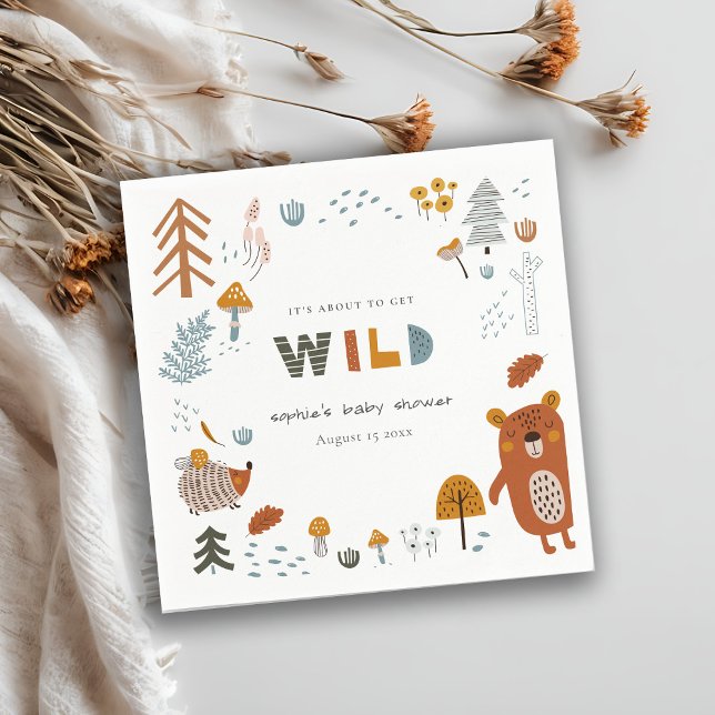 Scandi Wild Tropical Woodland Animals Baby Shower Napkin (Creator Uploaded)