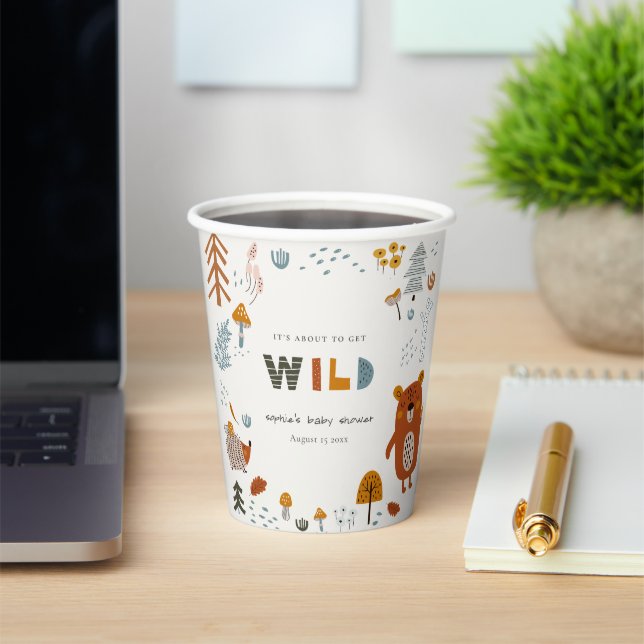 Scandi Wild Tropical Woodland Animals Baby Shower Paper Cups (Insitu)