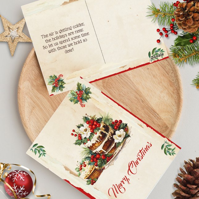 Scandi Winter Foliage Watercolor Merry Christmas Postcard (Creator Uploaded)