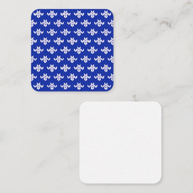 SCANDIA BLUE KNIT 2.5" Square Flat Note Card (Front/Back)