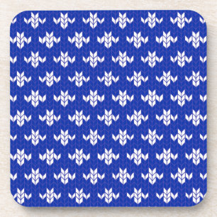 SCANDIA BLUE KNIT Hard Plastic Coasters