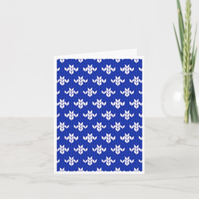 SCANDIA BLUE KNIT Note Card / Vertical (Front)