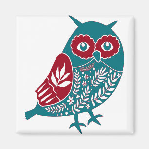 Scandia Christmas Owl Angel Blue And Red Scandia Magnet