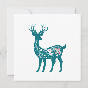 Scandia Christmas Red And Blue Nordic Deer Scandia