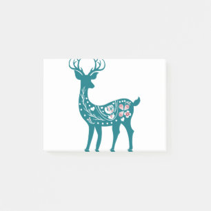 Scandia Christmas Red And Blue Nordic Deer Scandia Post-it Notes