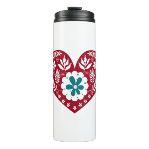 Scandia Christmas Red And Blue Nordic Deer Scandia Thermal Tumbler