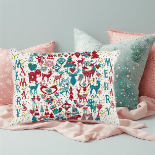 Scandia Merry Christmas Symbols Nordic Scandinavia Decorative Cushion