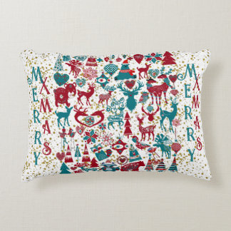 Scandia Merry Christmas Symbols Nordic Scandinavia Decorative Cushion