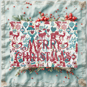 Scandia Merry Christmas Symbols Nordic Scandinavia Pillowcase