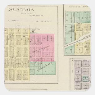 Scandia, Mystic, White Rock, Ida, Cuba, Kansas Square Sticker