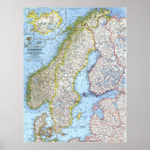 " Scandinavia: 1963/today - Detailed map  Poster