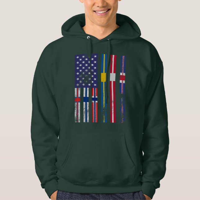 Scandinavia flag, Flags of the Nordic Countries te Hoodie (Front)