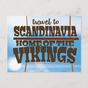Scandinavia home of the vikings cartoon poster postcard