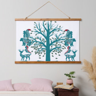 Scandinavia Modern Art Nordic Tree of Life Wall Hanging Tapestry