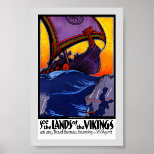 Scandinavia Vintage Travel Poster Restored