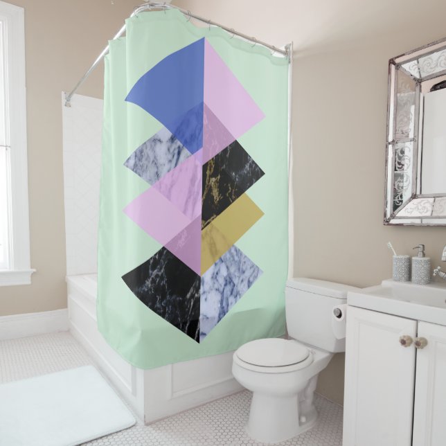 Scandinavian Abstract #886 Shower Curtain (In Situ)