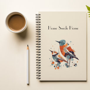 Scandinavian Abstract Birds, customisable Planner