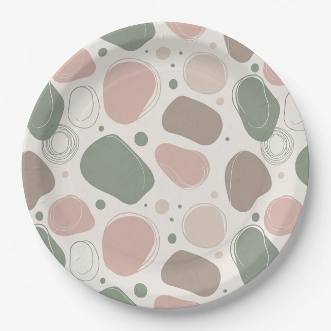 Scandinavian Abstract Design Paper Plate (Front)
