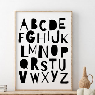 Scandinavian Alphabet, Kids Room Wall Decor