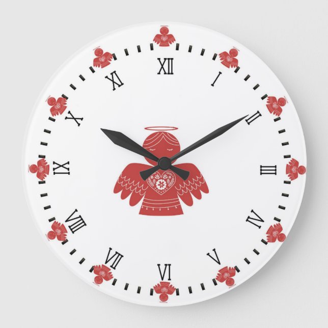 Scandinavian angel art clock  (Front)