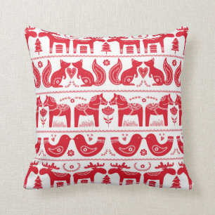 Scandinavian Animals Throw Pillow