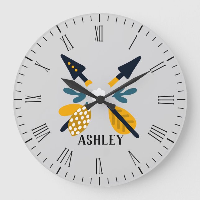Scandinavian Arrows Personalized Large Clock (Front)