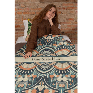 Scandinavian Art Deco customisable Fleece Blanket