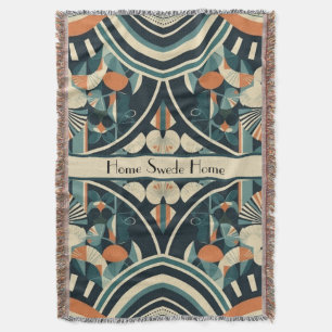 Scandinavian Art Deco customisable Throw Blanket