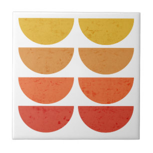 Scandinavian Art Midcentury Sunset Bowls Ceramic Tile
