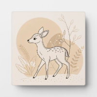 Scandinavian Baby Deer Line Art – Minimalist