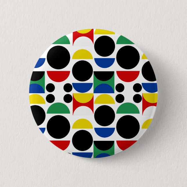 Scandinavian Bauhaus Mid-Century Pattern 6 Cm Round Badge (Front)