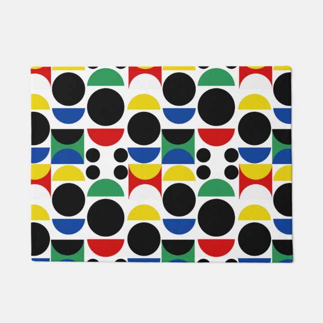 Scandinavian Bauhaus Mid-Century Pattern Doormat (Front)