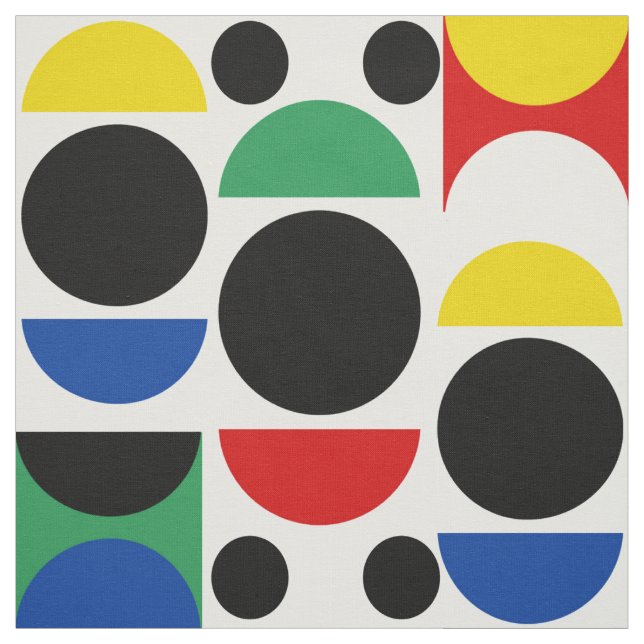 Scandinavian Bauhaus Mid-Century Pattern Fabric (Swatch)