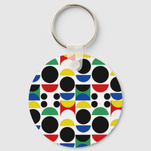 Scandinavian Bauhaus Mid-Century Pattern Key Ring