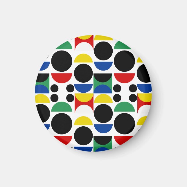 Scandinavian Bauhaus Mid-Century Pattern Magnet (Front)