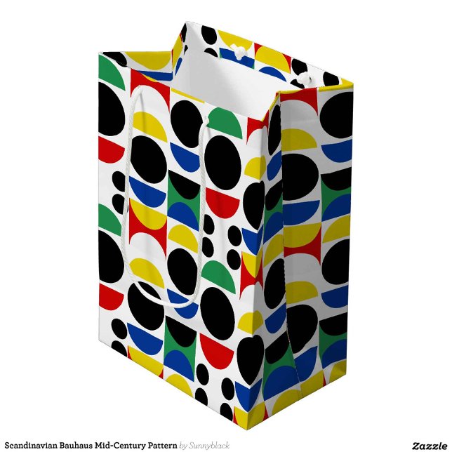 Scandinavian Bauhaus Mid-Century Pattern Medium Gift Bag (Creator Uploaded)