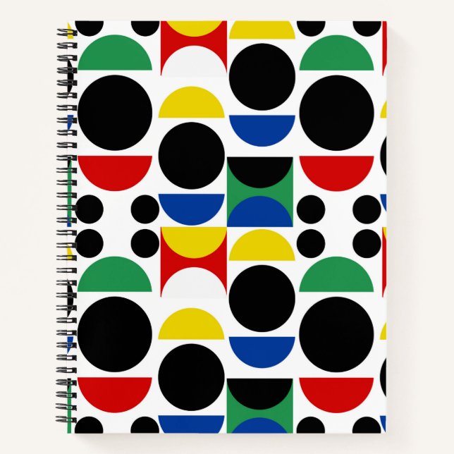 Scandinavian Bauhaus Mid-Century Pattern Notebook (Front)