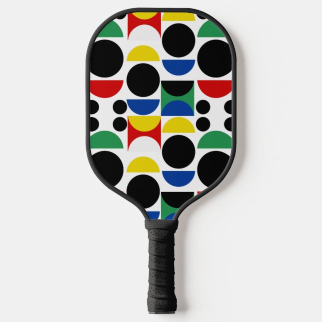 Scandinavian Bauhaus Mid-Century Pattern Pickleball Paddle (Front)