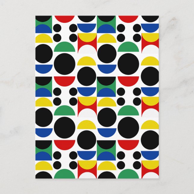 Scandinavian Bauhaus Mid-Century Pattern Postcard (Front)
