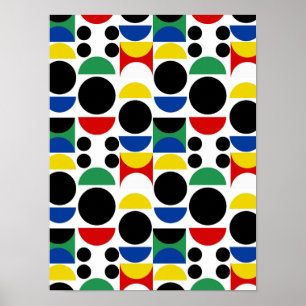 Scandinavian Bauhaus Mid-Century Pattern Poster