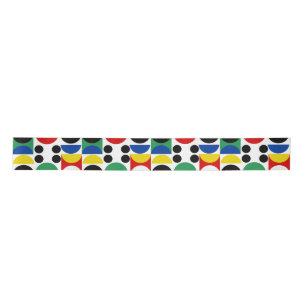 Scandinavian Bauhaus Mid-Century Pattern Satin Ribbon