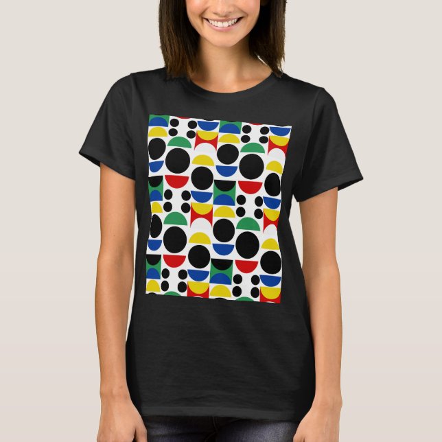 Scandinavian Bauhaus Mid-Century Pattern T-Shirt (Front)