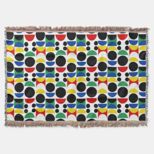 Scandinavian Bauhaus Mid-Century Pattern Throw Blanket