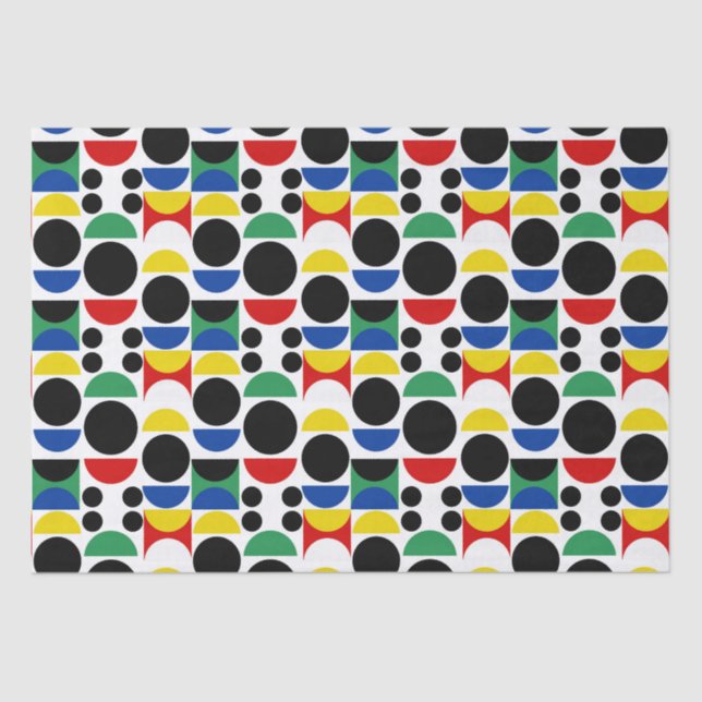 Scandinavian Bauhaus Mid-Century Pattern Tissue Paper (Front)