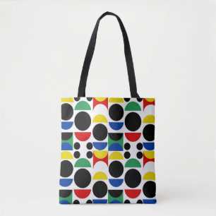 Scandinavian Bauhaus Mid-Century Pattern Tote Bag
