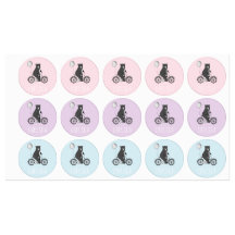 Scandinavian Bear on Bike Minimalist Pastels