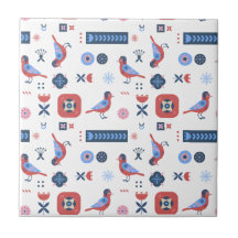 Scandinavian Bird Floral Nordic Pattern Design