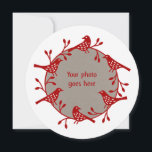 Scandinavian Birds with Rosehips Wreath Photo Holiday Card<br><div class="desc">A festive wreath of birds and rose hips surrounds your own photo in this pretty Scandinavian style Christmas holiday card.
Customise the text on the back with your choice of greeting,  and of course your own family name!</div>