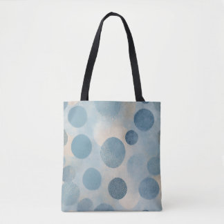 Scandinavian Blue Dot Pattern Tote Bag