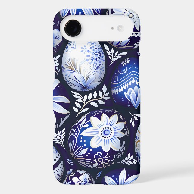 Scandinavian Blue Easter Egg Spring Floral (Back)